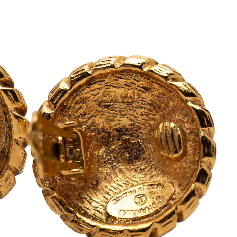 CHANEL Vintage Gold Logo Earrings - Picture 3 of 4